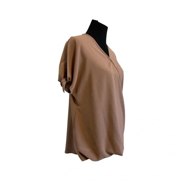 Chic Tan Blouse with Soft Fabric and Flattering Fit - Picture 2 of 2